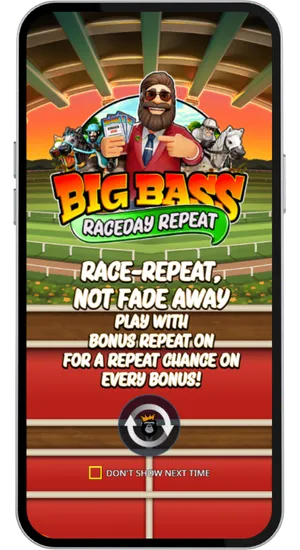 Searching Big Bass Raceday Repeat in the casino lobby and launching it directly in the browser without installation